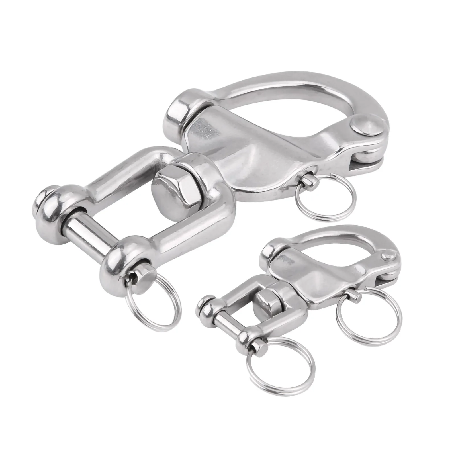 Swivel Shackle 316 Stainless Steel Jaw Swivel Snap Shackle for Sailboat Spinnaker Halyard