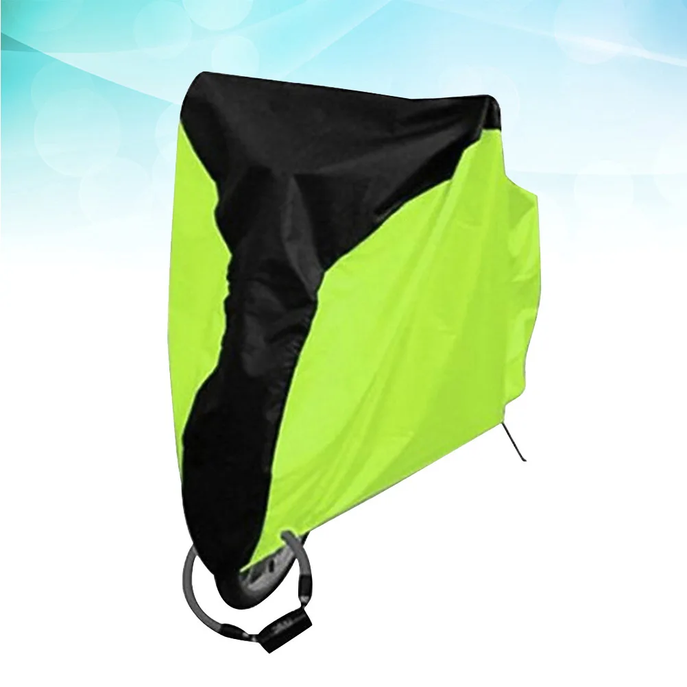 

Waterproof Bike Cover Large Size Black Center Fluorescent Green Outdoor Dustproof Protector with Lockhole Buckle Stable Secure