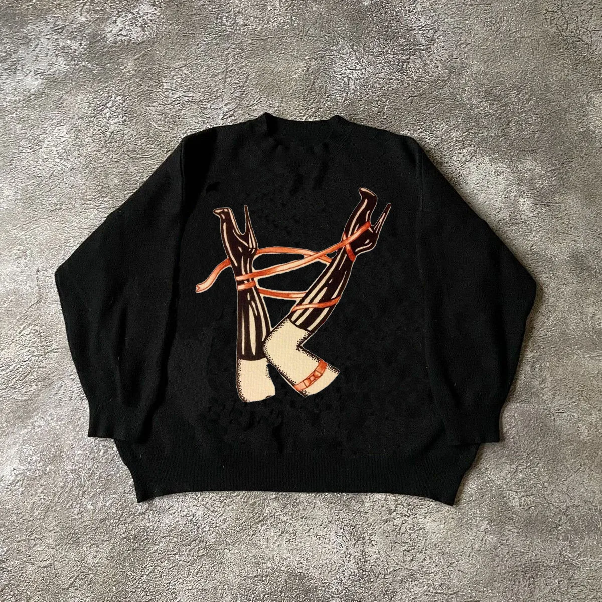 سترة نسائية تريكو ملابس شتوية امرأة بلوفر لاعبا عتيق ملابس الشارع الشهير harajuku gothic y2k جاكار متماسكة كم طويل #1