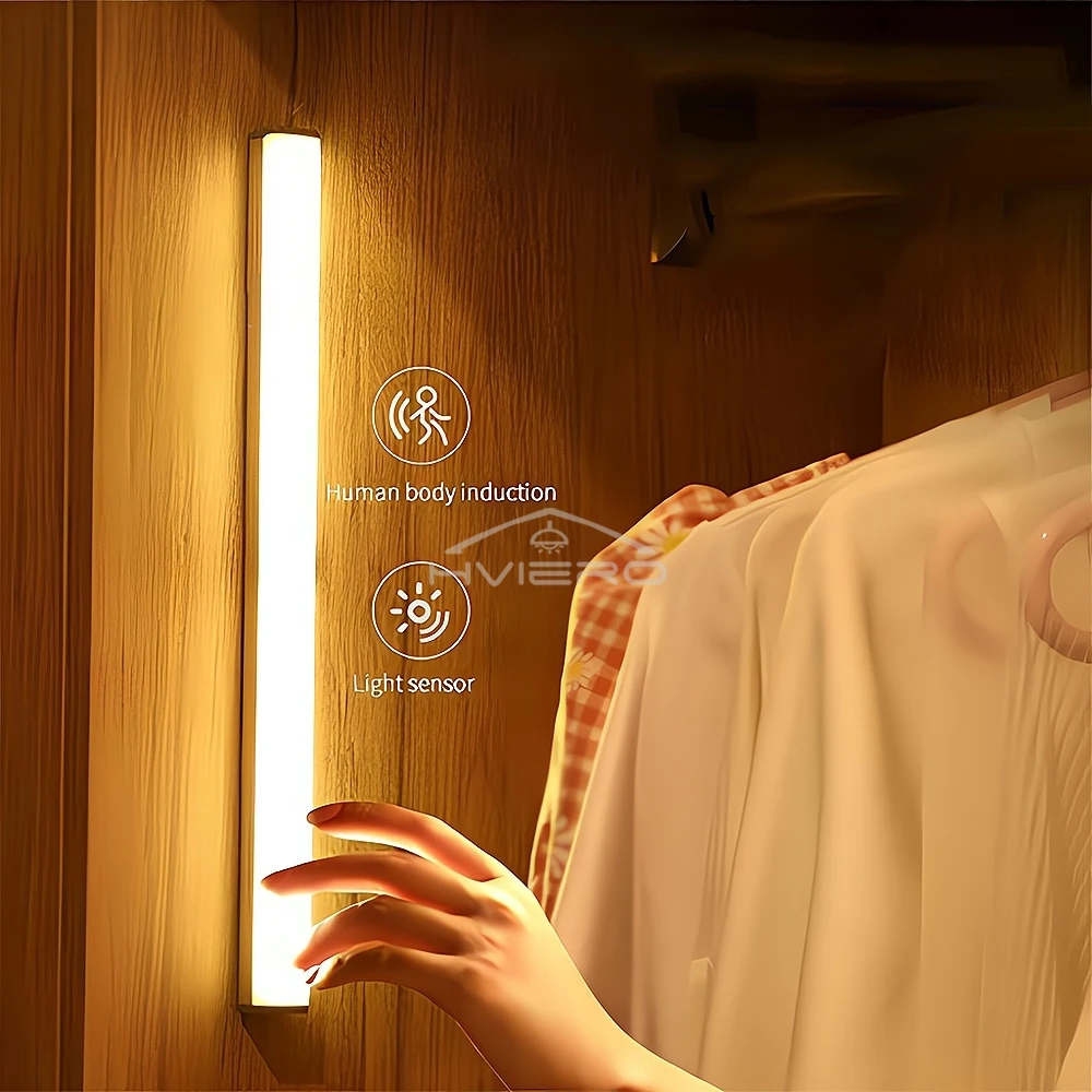 Wireless Motion Sensor Led Lamp Usb Rechargeable Night Light Kitchen Wardrobe Closet Living Decorative Lighting Smart Touch Bulb