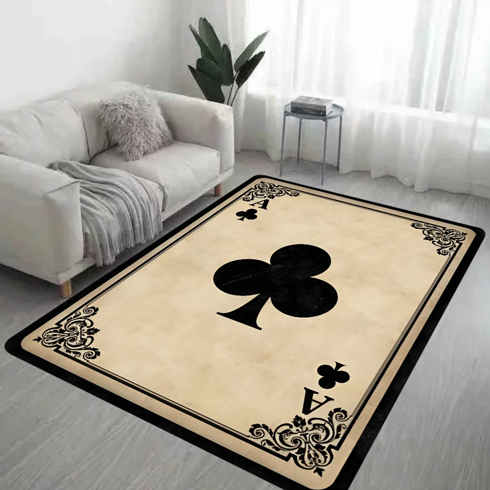 Tufting-Poker Card Floor Mat Bathroom Mat Kids Room Bedroom Decoration Balcony Anti-Slip Doormat Living Room Welcome Rug