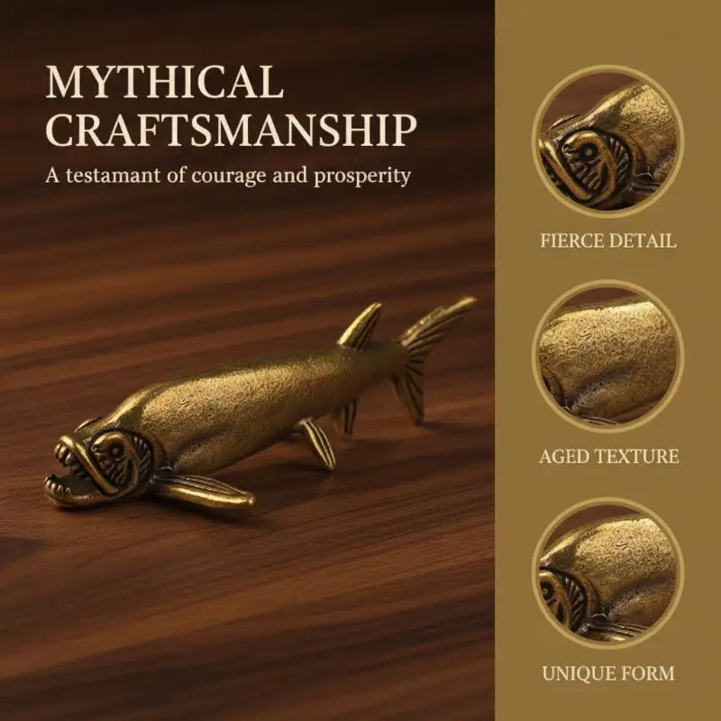 Messing-Fisch-Tierfiguren, Miniaturen, Tischdekoration, Heimdekoration, Handwerkszubehör, Vintage-Statue, Sammlerstück, Geschenk – Detail 9