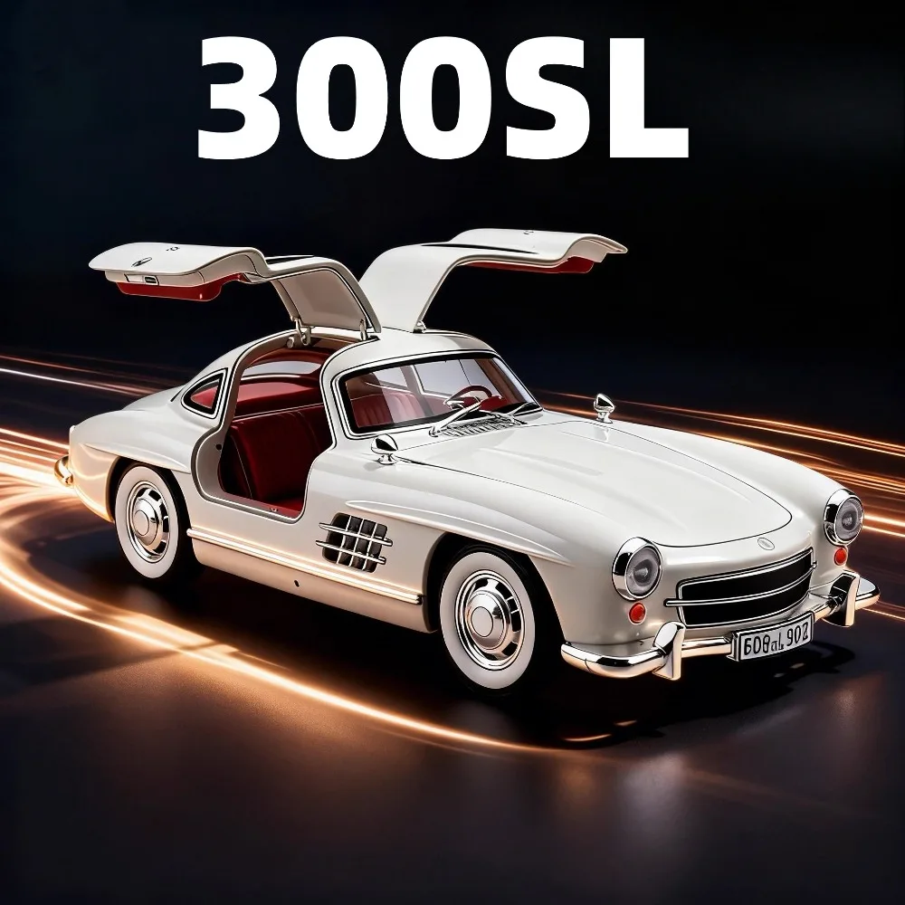 Large 1:18 Scale 300SL Land Cruiser LC300 Toy Car Model Shock Absorption Metal Diecast Sound Light Sports Cars Models for Boys