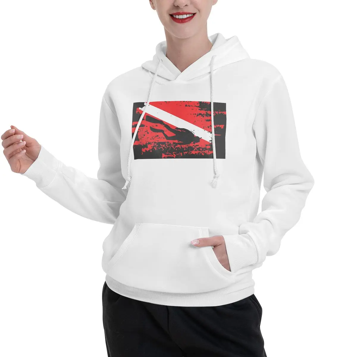 الغوص غواص أسفل العلم البحرية غواص الغوص زوجين هوديس الرجال النساء بلوزة كاجوال كم طويل الشارع الشهير الخريف الشتاء