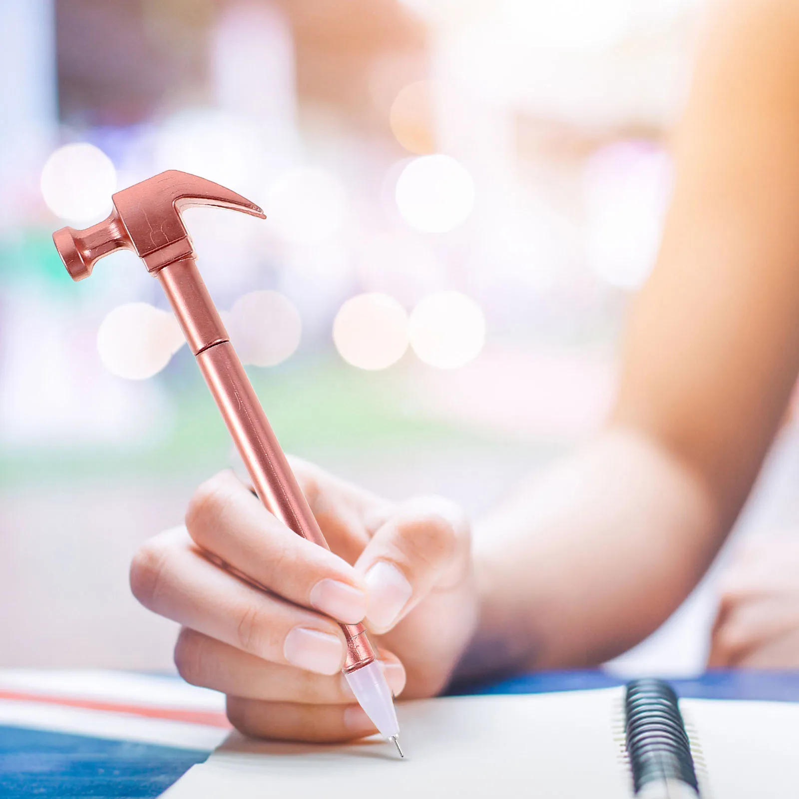 8Pcs Cartoon Hammer Pens Gel Ink Pen Plastic Lid Design Ergonomic Comfortable Hold Student Writing Gift