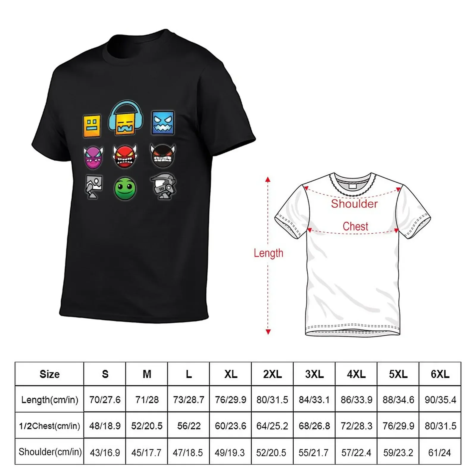 geometry dash unblocked level T-Shirt plain customizeds boys whites t shirts for men cotton