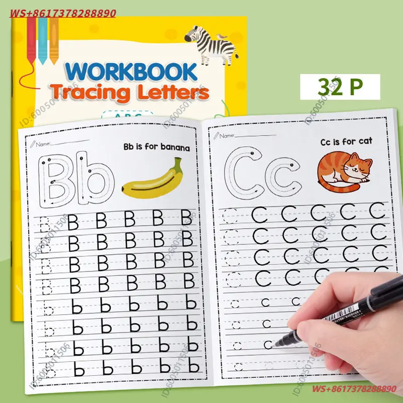 A-Z Workbook Tracing Letters Foreign Trade 26 English Letters Case Practice Posts Describe Red