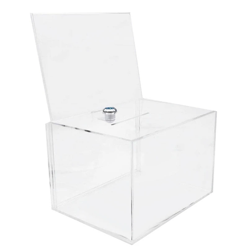 Acrylic Donation Box - Box For Voting, Charity, Polls, Surveys, Sweepstakes, Contests, Advice, Tips, Reviews