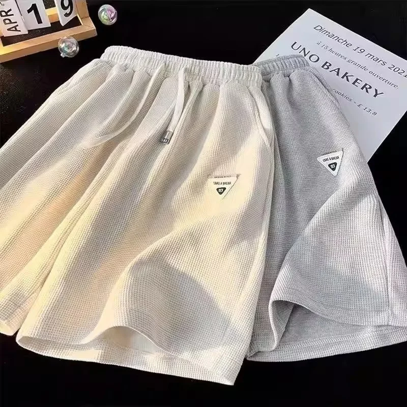 

Мужские шорты из ледяного шелка с охлаждающим эффектом, дышащие, летние, в американском стиле, повседневные, износостойкие, грязеотталкивающие, средней длины (до колена)