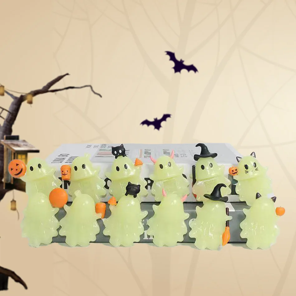 

Ghostees Хэллоуин призрак телефон Шарм мини-сюрприз забавная настольная фигурка милая призрачная коробка тайный приятель для настольных аксессуаров