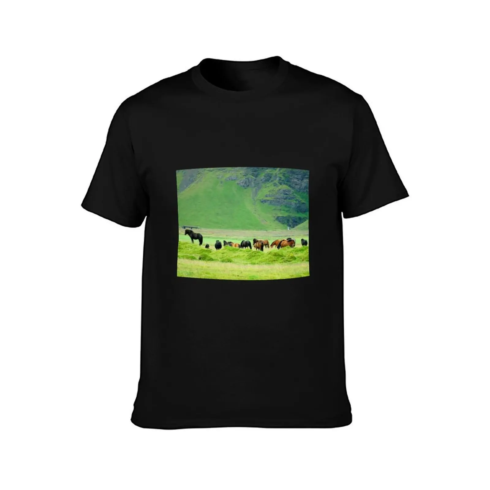 Iceland horses vol.1 T-Shirt Basic Solid Color Short Sleeve T-Shirt