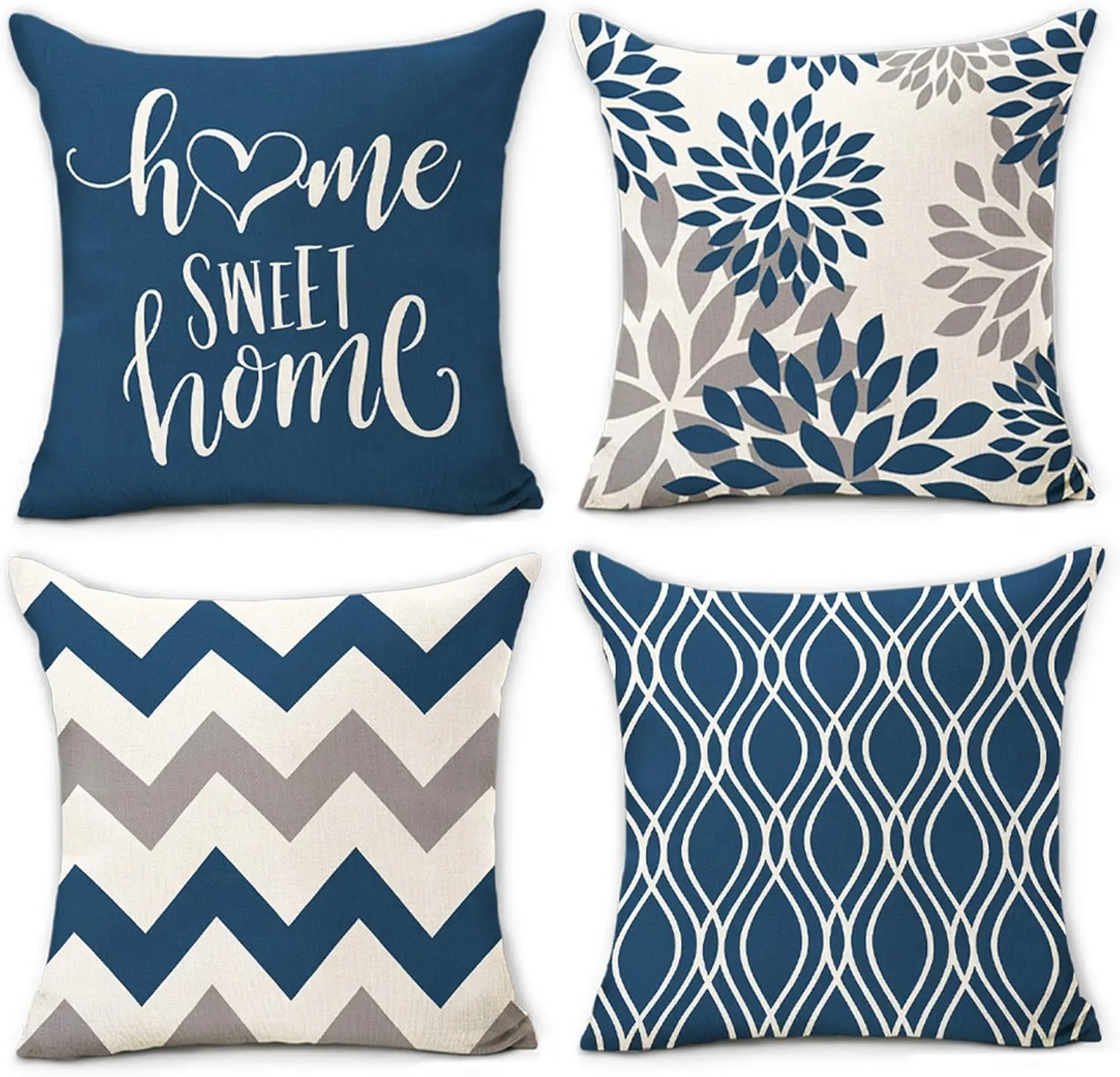 

Light Blue Geometric Pillow Covers 20x20 Set of 4,Decorative Couch Pillow Cover for Sofa, Cushion Case for Couch Indoor Outdoor