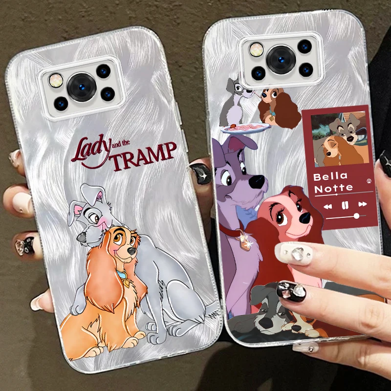 Disney Lady And The Tramp For Xiaomi Poco C65 M6 M3 X6 X5 X3 Redmi 13C 12 12C 10C 10 9T 9A 9 Pro 5G Feather Yarn Soft