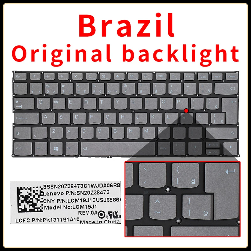 Imagem -04 - Teclado para Notebook Retroiluminado para Lenovo Eua ru Russo Ioga 73013ikb 730-13iwl 730-15ikb 730-15iwl 530-14ikb Flex6-14arr 6-14ik