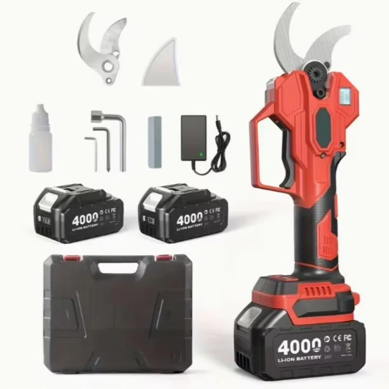 

Cordless tree shears: 1.6 inch cutting capacity (SK5 blade) 4 patterns, ideal for orchards, garden pruning and landscaping