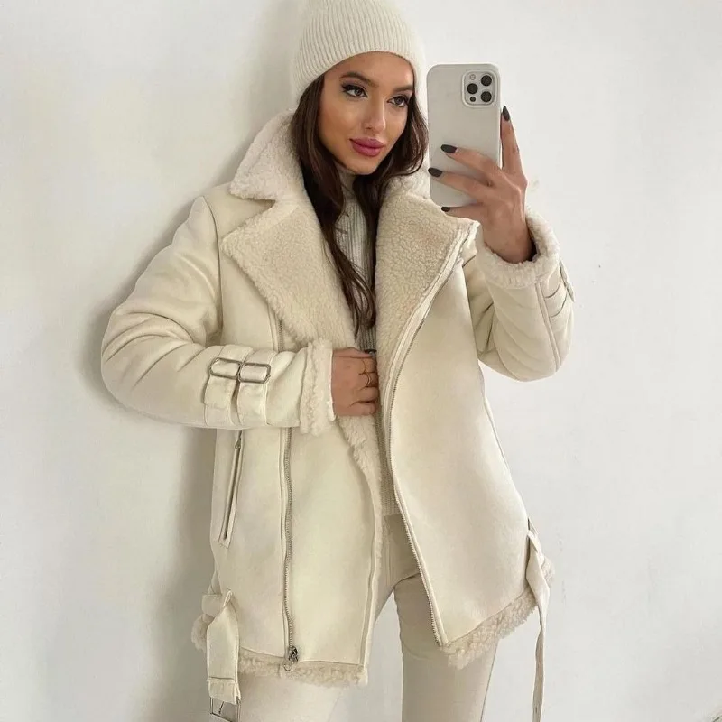 

Women Fashionable Long Sleeved Solid Color Coat 2025 Autumn Lady Jackets E12763