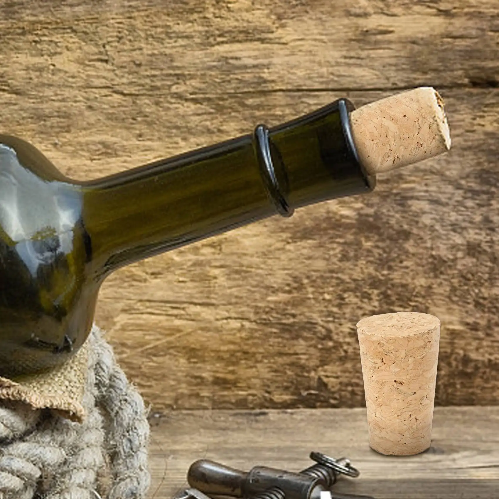 20 قطعة/الوحدة الخشب الطبيعي الفلين النبيذ سدادة الخشب مثبت زجاجي مخروط نوع زجاجة النبيذ الفلين التوصيل غطاء عزل زجاجة بيرة الفلين