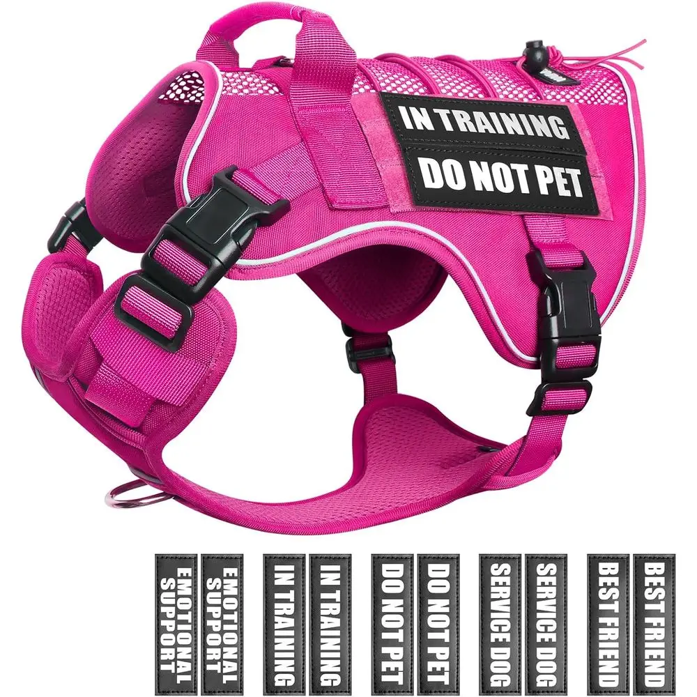 

Тренировочный жилет для собак-поводателей с 10 нашивками, дышащий тактический жилет из сетчатой ткани, светоотражающий военный жилет для животных