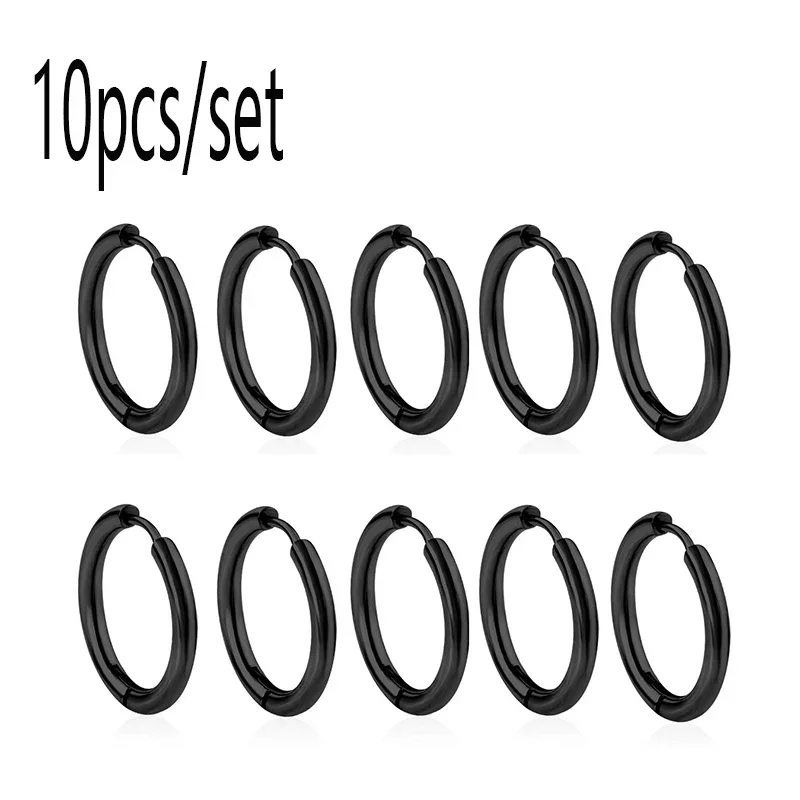 10/20 Stück minimalistische 316L Edelstahl kleine Creolen für Frauen Mann klassische runde Ohrringe Mode Ohrpiercing Schmuck