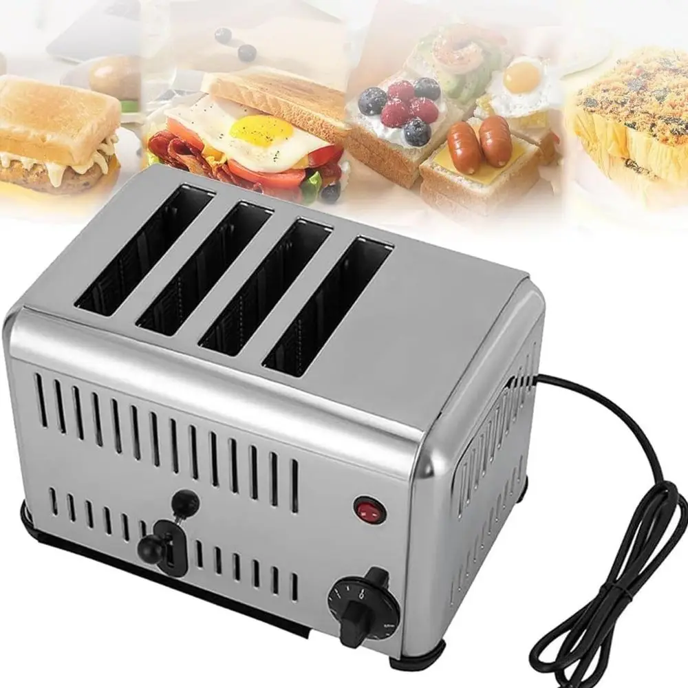 

Wide-Slot 4-Slice Toaster with 5 Toasting Levels for Home, Restaurant, and Bakery Use
