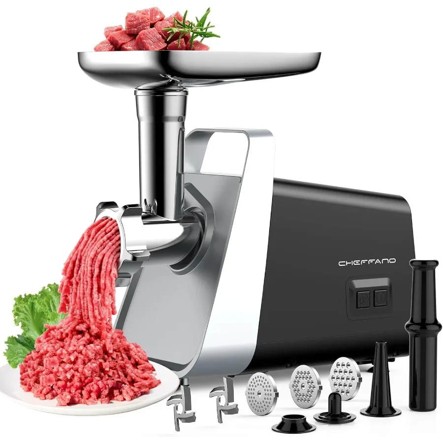 مفرمة اللحم الكهربائية ستوفير السجق مع أنبوب السجق 2 شفرات 3 أطباق كوبي كيت 2800 واط ماكس مفرمة اللحم الثقيلة للمنزل K