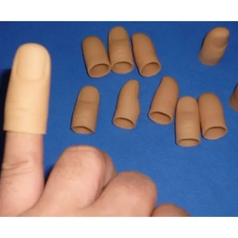 Gefälschte Finger 10 Teile/los Super Kleine Weiche Daumen Spitze Zaubertricks Close Up Vanish Erscheinen Finger Trick Requisiten Spielzeug Für kinder Lustige