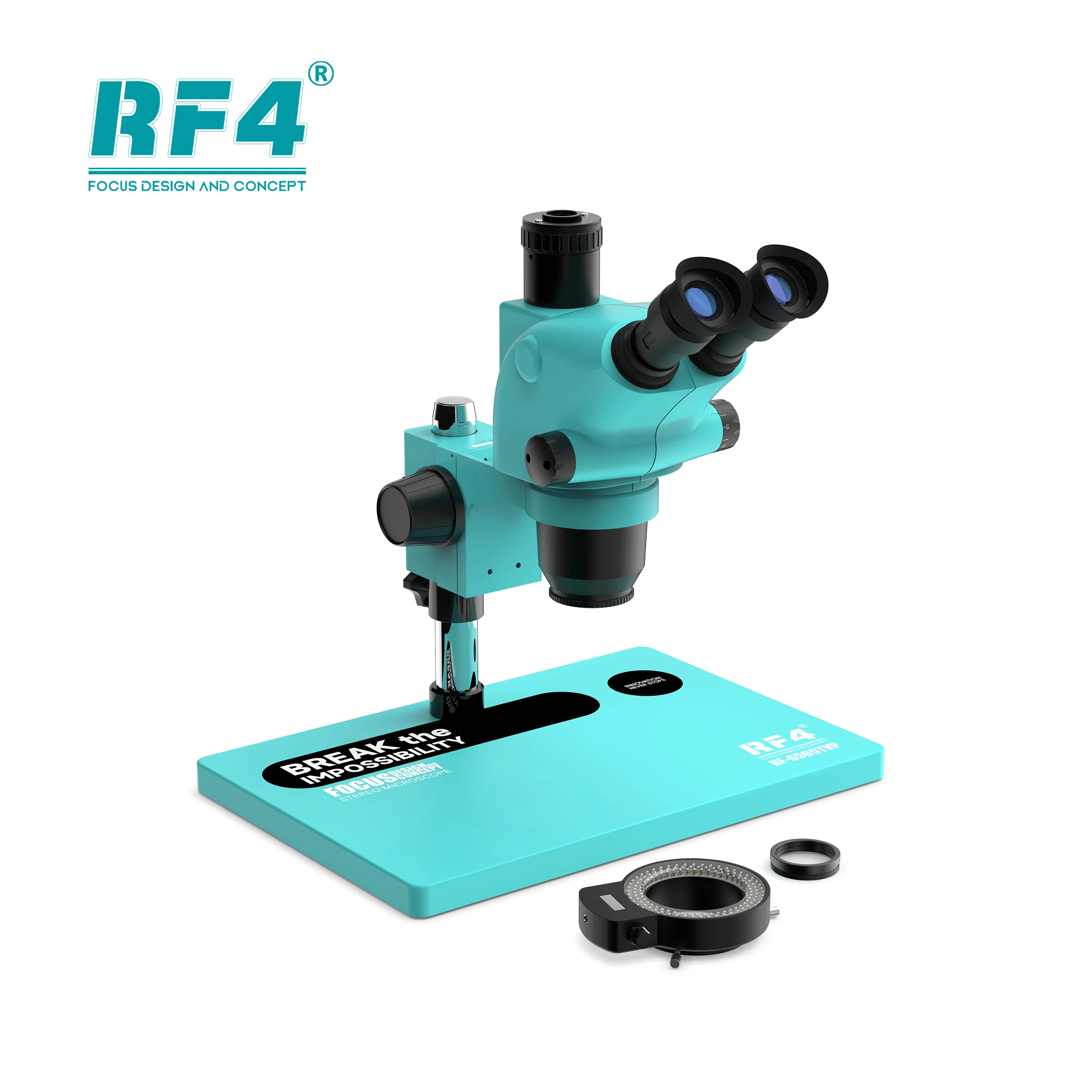 RF4 6.5X-65X wysokiej jakości elektroniczne elementy badawcze B1 duża podstawa PCB SMD naprawa mikroskopu Stereo Zoom RF6565TVP