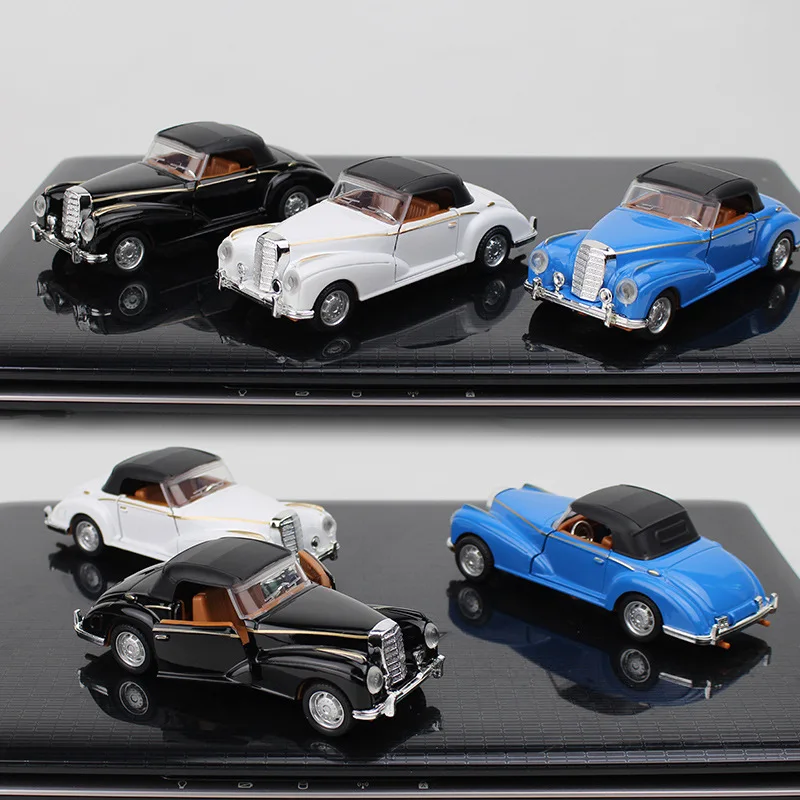 Diecast Metaallegering Vintage Cabriolet Auto Speelgoed Model Klassieke Pull Back Auto Miniatuur Voertuig Replica Voor Collectie Cadeau voor Kid
