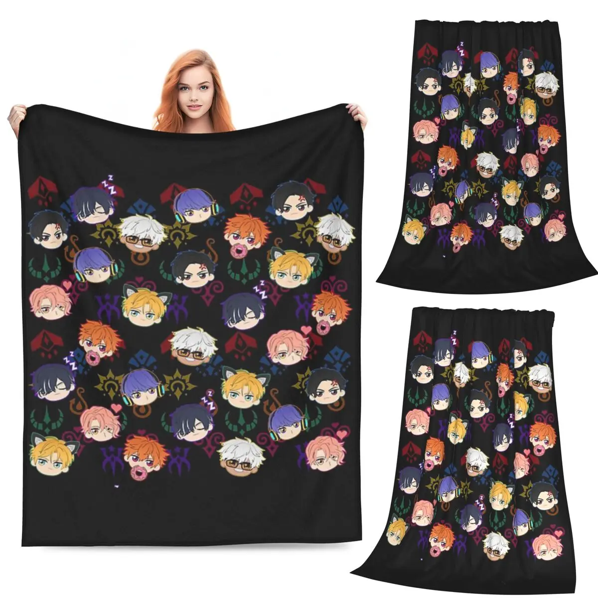 

Одеяло Obey Me - братья демонов, флисовое одеяло для дивана, теплое одеяло для дома, спальни, дорожные пледы, покрывало, одеяло