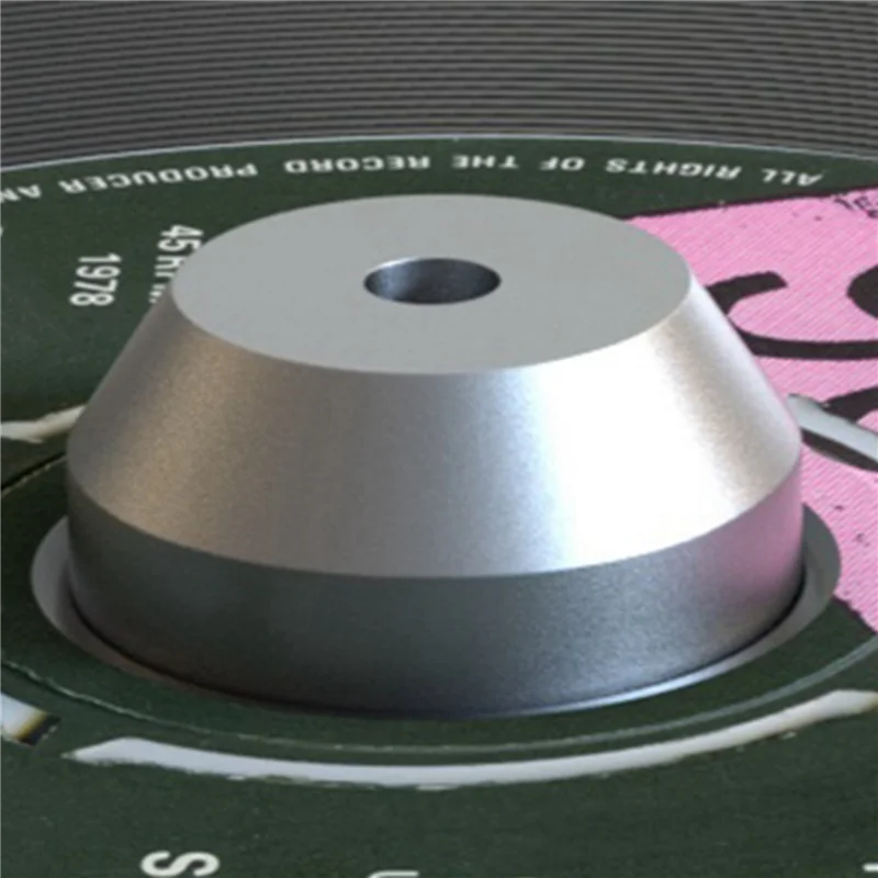 FULL-2Pcs مسجل فينيل قبة محول العالمي 45 دورة في الدقيقة القرص الدوار الألومنيوم الملحقات ل 7 بوصة EP سجل الفينيل