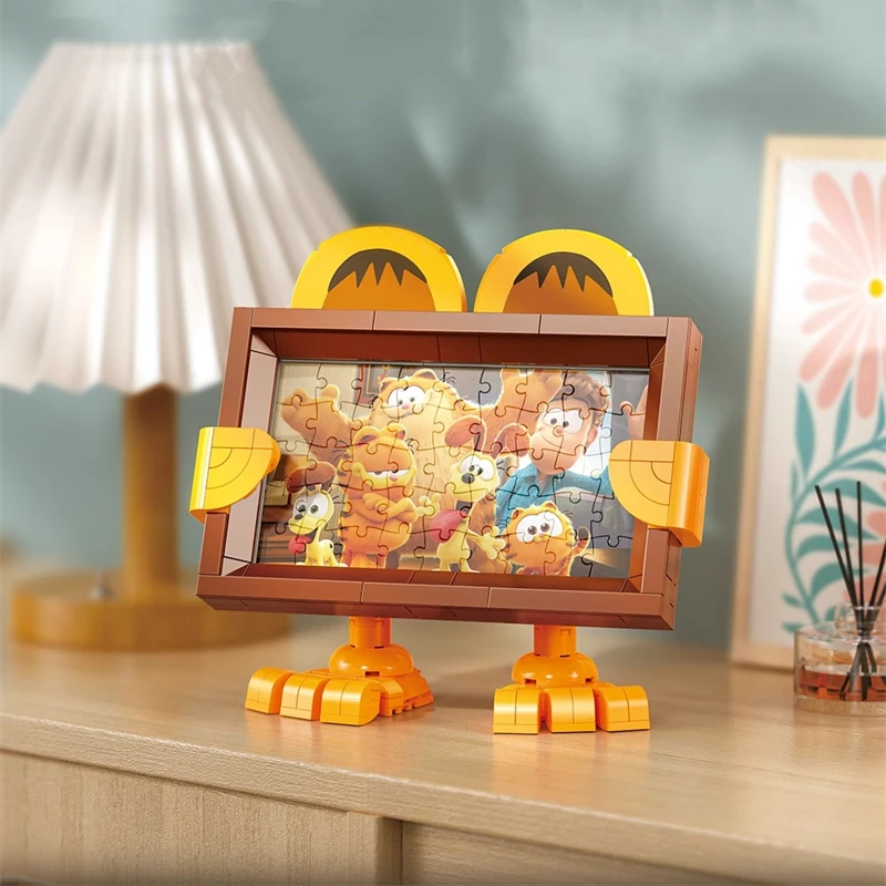 Garfield family photo frame table building blocks photo puzzle toys small particle assembled hand-made desktop decorations