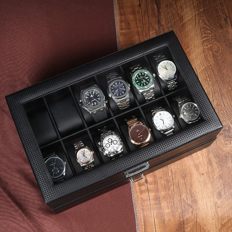Double Layered Watches Box Large Capacity Display Watch Boxes Transparent Showcase Watches Case Jeweler Bracelet Organize Cases