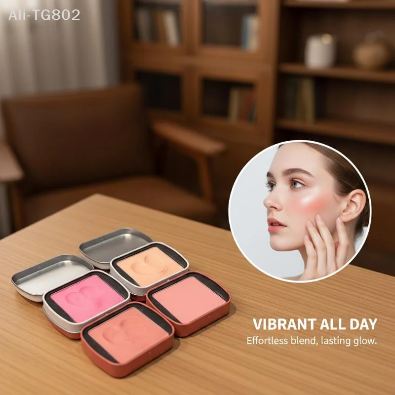 HERORANGE Delicate Smooth Blush Square Iron Box Monochrome Blush Cream Color Natural Rouge Blush Mud - view 3