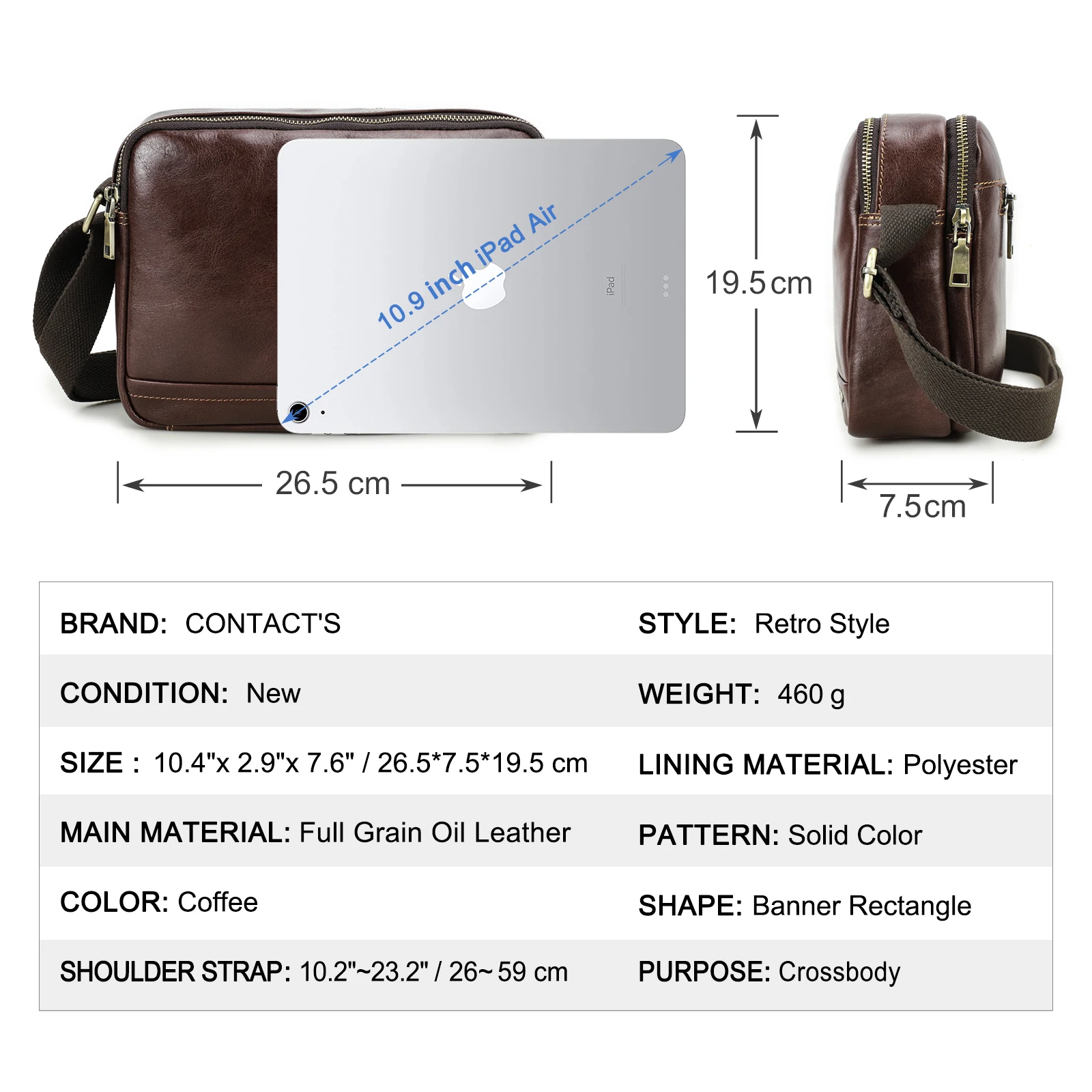 CONTACT\'S Men Small Crossbody Bag Genuine Leather Shoulder Satchels Bag Luxury Handbag Designer Male Messenger Travel Bags