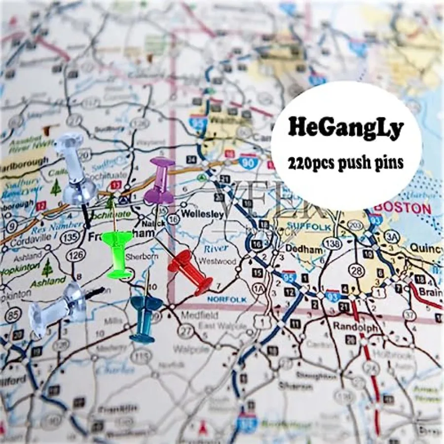 200 قطعة دبابيس ضغط واضحة متعددة الألوان دبابيس ضغط لوحة الإعلانات مسامير الإبهام للوحة الفلين خريطة دبابيس صور مسامير معلقة الحرفية Pr #4