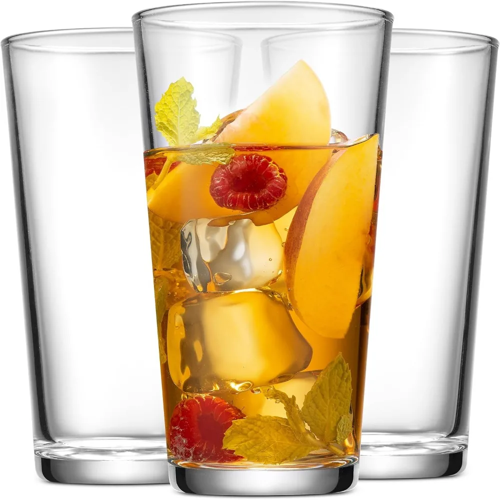 

Набор стаканов для питья — 10 стаканов Highball, 16 унций. Базовые стаканы для воды, пиво, сок, коктейли, вино, чай со льдом, стаканы для бара