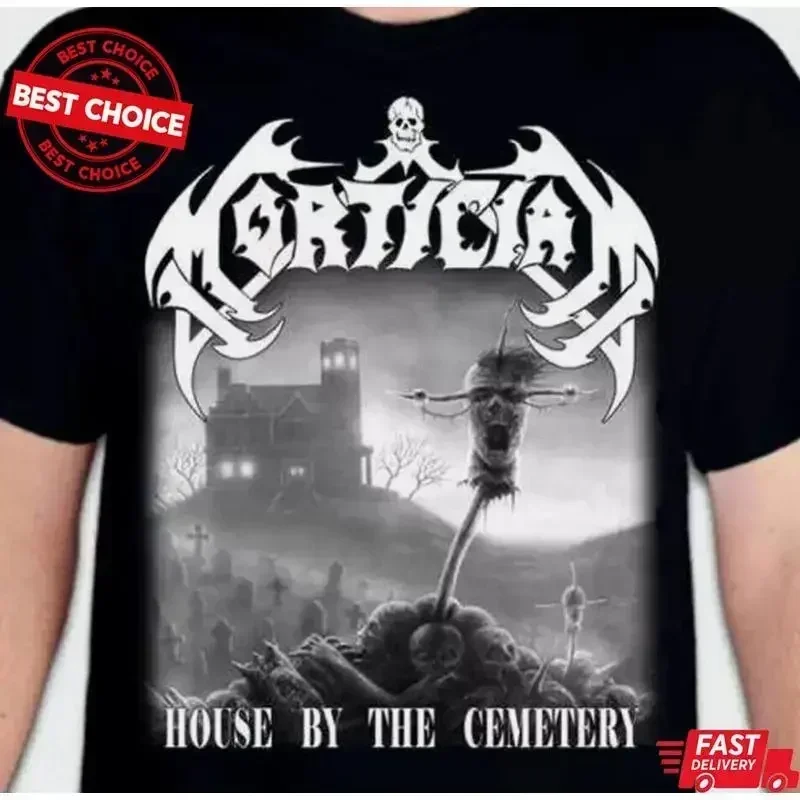 Mortician House By The Cemetery Album Cotton Black S 5Xl T Shirt