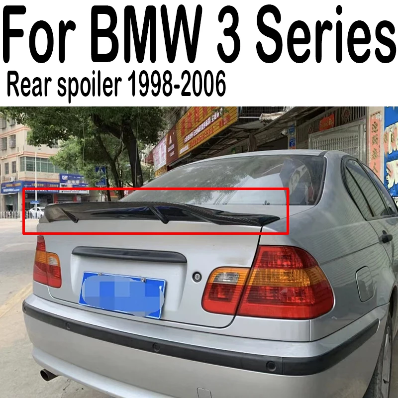 

For BMW 3 Series E46 M3 Sedan 1998-2006 Rear Trunk Lid Spoiler Wings R Style FRP Material Tuning Body Kit Accessories