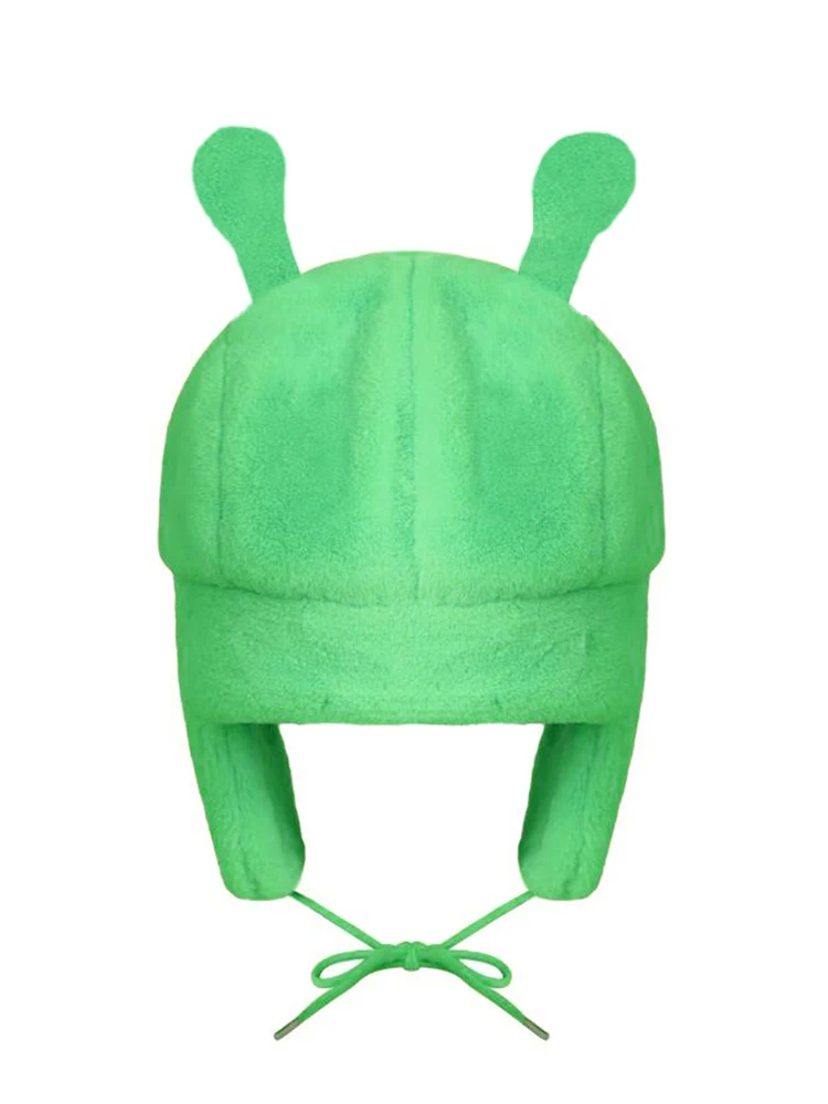 Green Alien Plush Winter Warm Hat Ushanka Hat Cute Winter Hat for Boys Girls Kids Cartoon Anime Cap Gorras