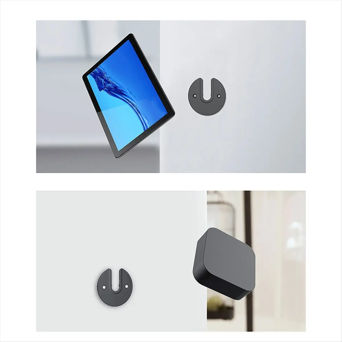 Welcome Deal-Adjustable Tablet Wall Mount 90° Rotating Holder for , TV Box, E-Reader, Hard Disk, Powerbank Black