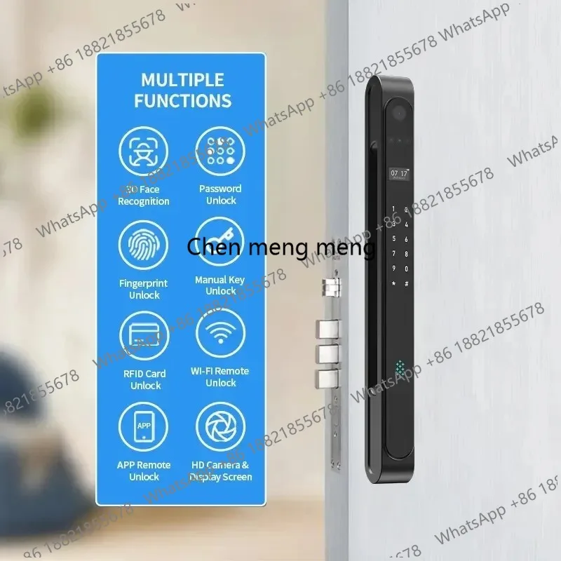 

Glomarket 3d Face Smart Lock With Camera Tuya Wifi Security Biometric Fingerprint Automatic Smart Door Lock for Aluminum Door