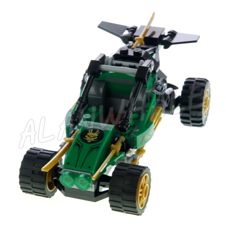 133pcs Shinobi Legacy Jungle Raider Buggys Rubber Tires Golden 11490 Building Kits Sets GIfts Compatible With Bricks