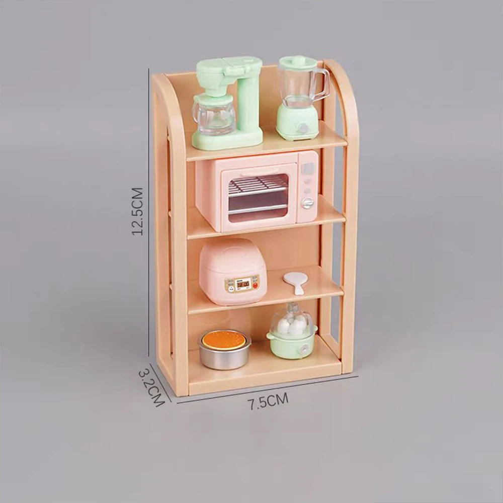 Mini cocina de simulación 1:12, pequeños electrodomésticos, mesas de comedor, adornos para casa de muñecas, muebles en miniatura, modelo de cocina