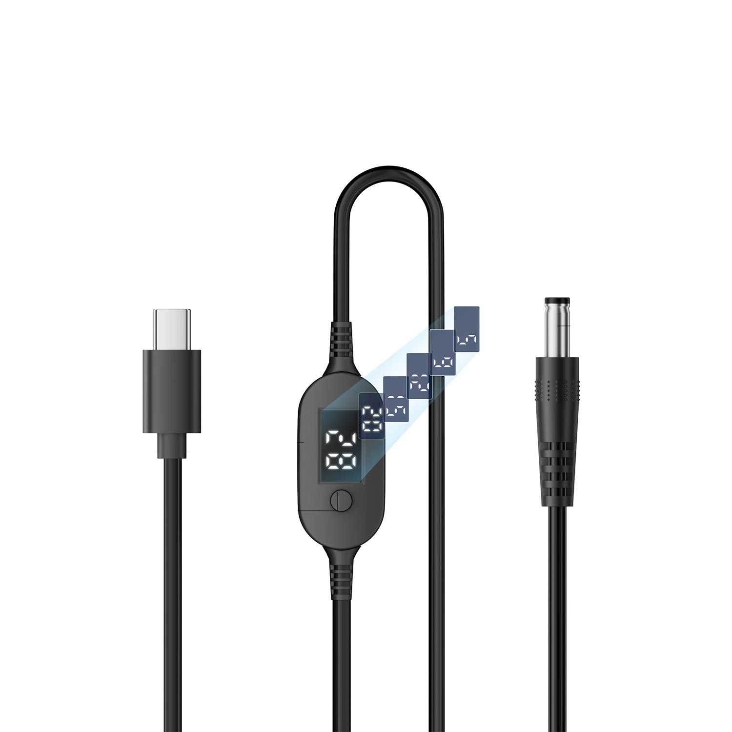 140W 28V USB-C Input to DC 5.5mm x 2.5mm Output Power Charging PD Chip LED Display Adjustable Voltage Cable Phone,Tablets,Laptop