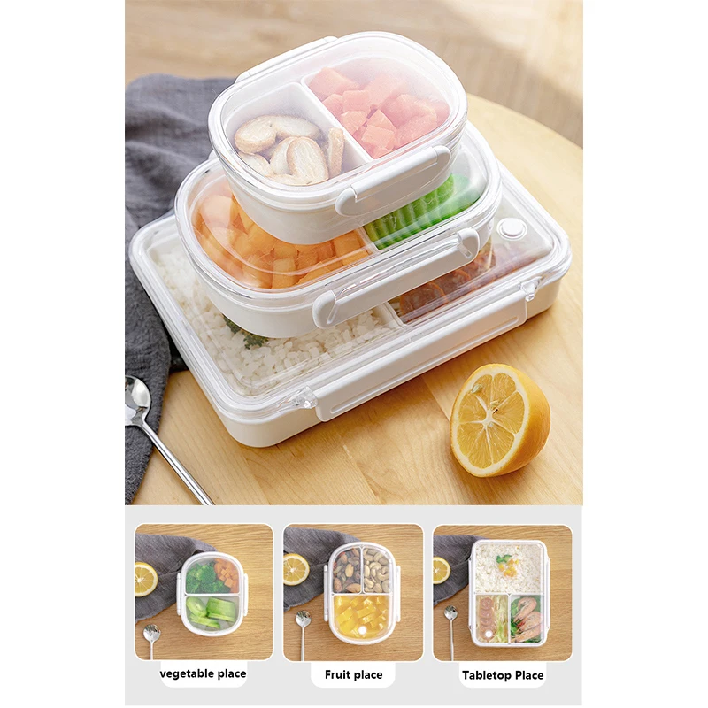 Bento Lunch Box Compartment Fruit Box Microwaveable Refrigeratable Portable Out of The Fresh Box Students Work Sealed Lunch Box