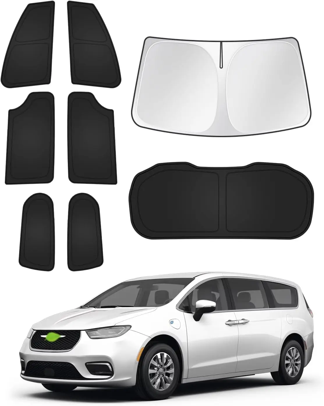 

Universal Car Sunshades for Chrysler Pacifica 2017-2026, 8PCS Set with Privacy Protection and Cooling Effect