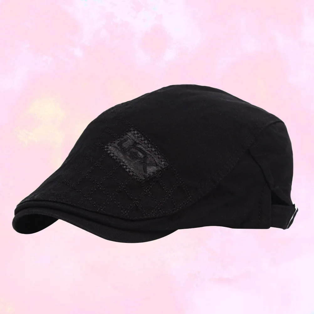 

Men Cotton Peaked Cap Adjustable Soft Breathable Uv Protection Outdoor Beret Cabbie Newsboy Driver Hat Baseball Hat