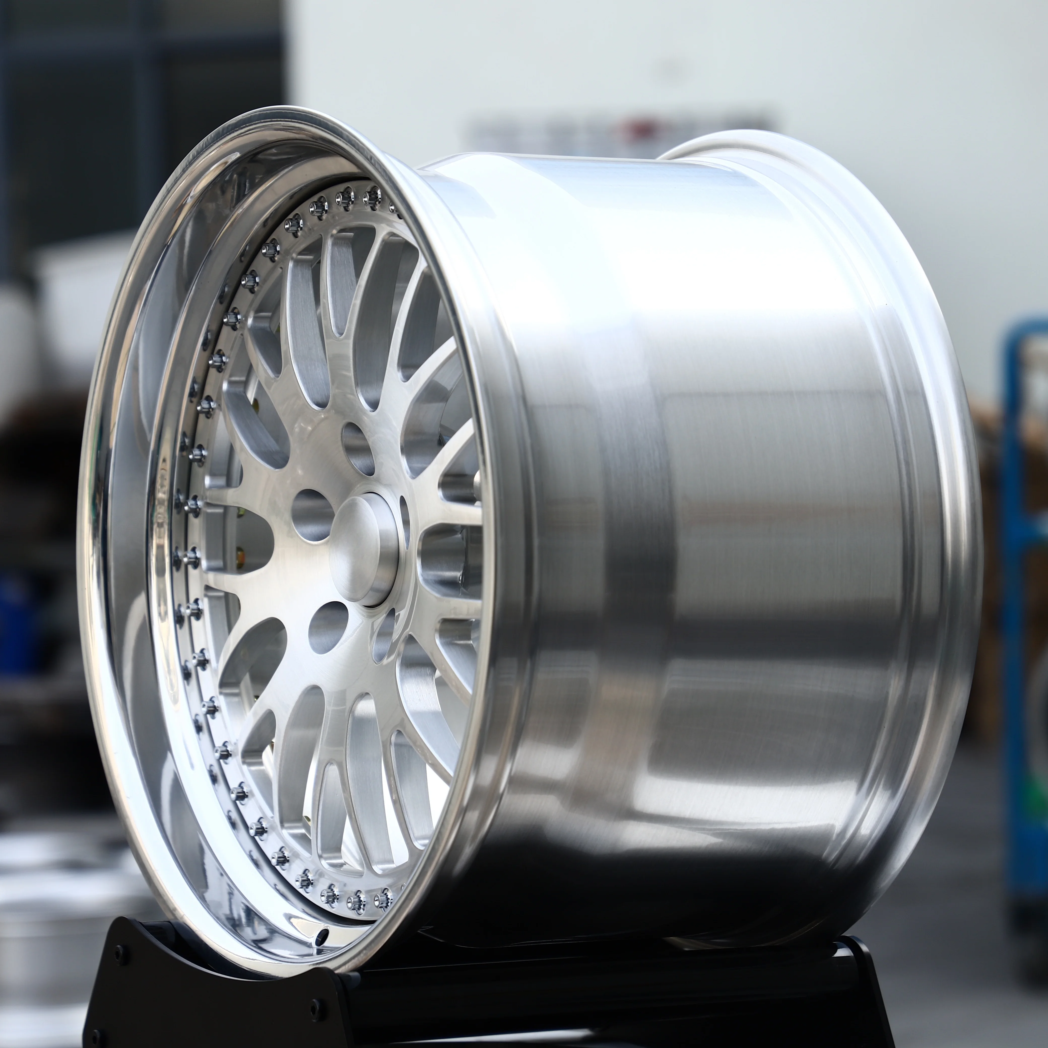 JT 18 19 20 21 Inch 5X112 2-piece Brushed Silver Y-spokes Chrome Rivets Polished Edge Forged Wheels LS For 911 For 718 For Musta