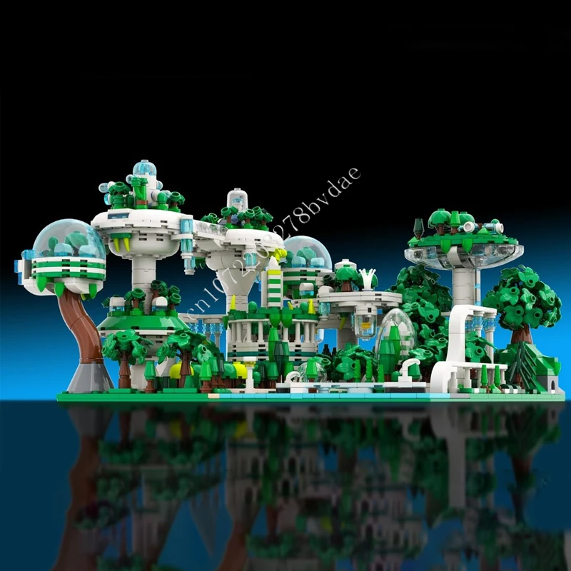 1821 pçs futuro cidade verde moc streetview quebra-cabeças conjuntos arquitetura montagem criativa natal aniversário brinquedos presentes para crianças idades