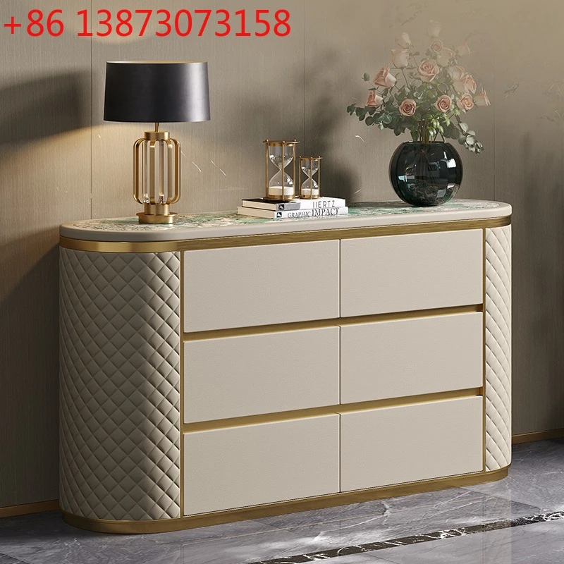 

Light luxury chest of drawers, marble custom high-end TV cabinets, storage cabinets, bedroom bedside cabinets